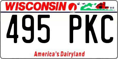 WI license plate 495PKC