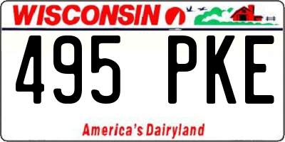 WI license plate 495PKE