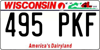 WI license plate 495PKF