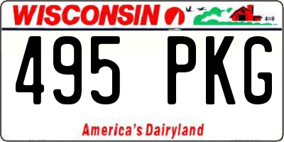 WI license plate 495PKG
