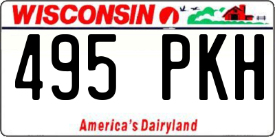 WI license plate 495PKH
