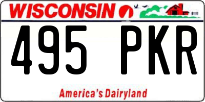 WI license plate 495PKR