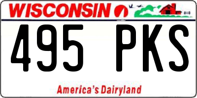 WI license plate 495PKS