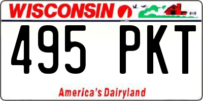 WI license plate 495PKT