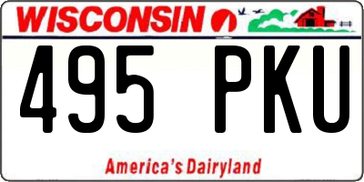WI license plate 495PKU
