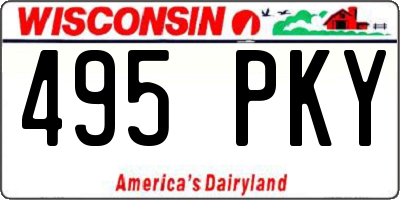 WI license plate 495PKY