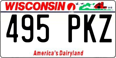 WI license plate 495PKZ