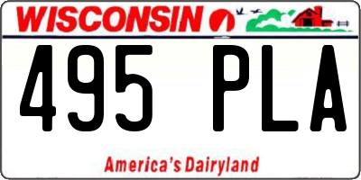 WI license plate 495PLA
