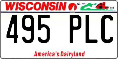 WI license plate 495PLC