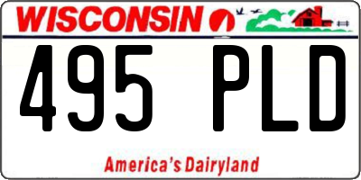 WI license plate 495PLD