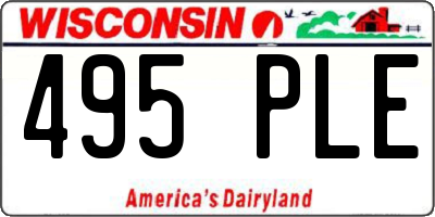 WI license plate 495PLE