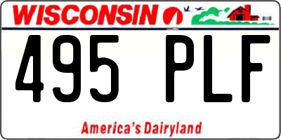 WI license plate 495PLF