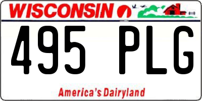 WI license plate 495PLG