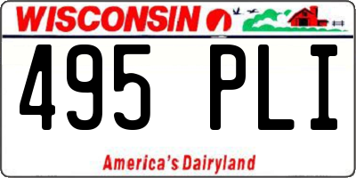 WI license plate 495PLI