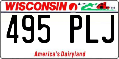WI license plate 495PLJ