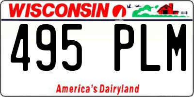 WI license plate 495PLM