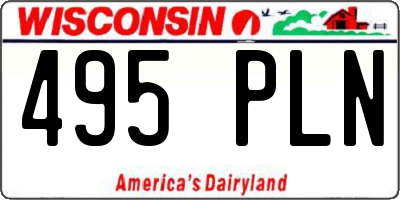 WI license plate 495PLN