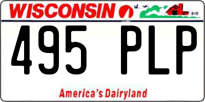 WI license plate 495PLP