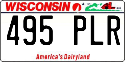 WI license plate 495PLR