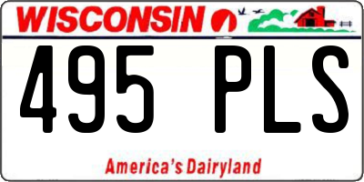 WI license plate 495PLS