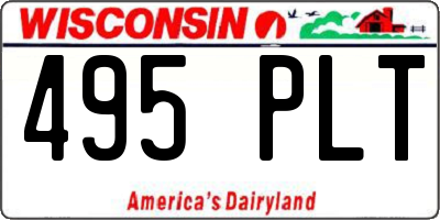 WI license plate 495PLT