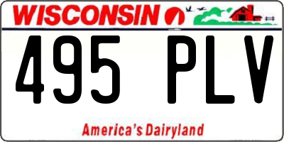 WI license plate 495PLV