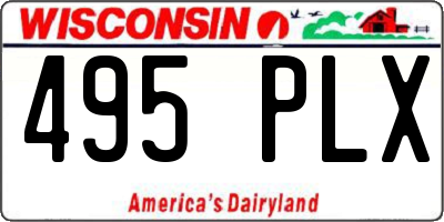 WI license plate 495PLX
