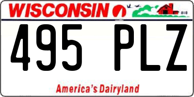 WI license plate 495PLZ
