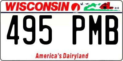 WI license plate 495PMB