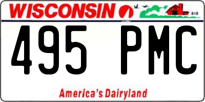 WI license plate 495PMC