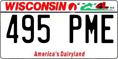 WI license plate 495PME