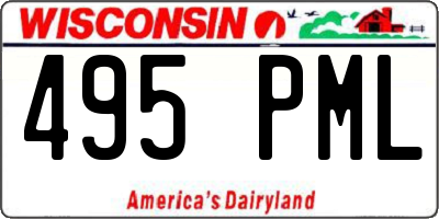 WI license plate 495PML