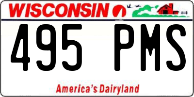 WI license plate 495PMS
