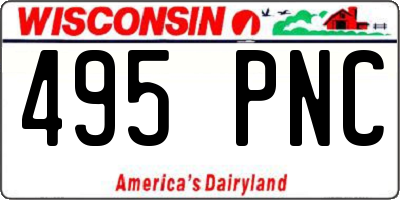 WI license plate 495PNC