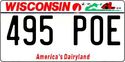WI license plate 495POE