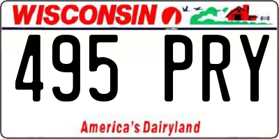 WI license plate 495PRY
