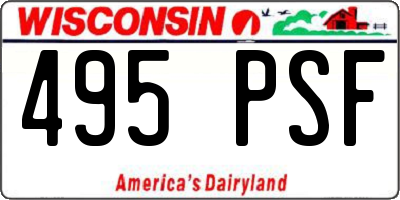WI license plate 495PSF