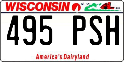 WI license plate 495PSH