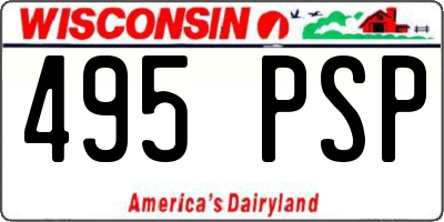 WI license plate 495PSP