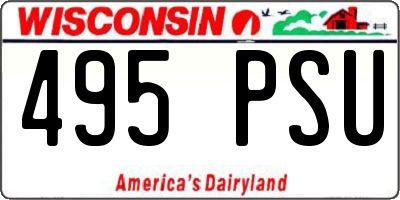 WI license plate 495PSU