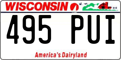 WI license plate 495PUI