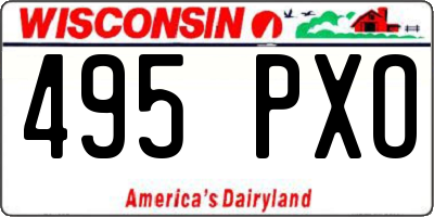 WI license plate 495PXO