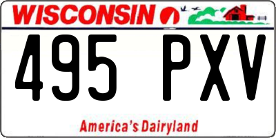 WI license plate 495PXV