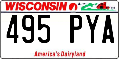 WI license plate 495PYA