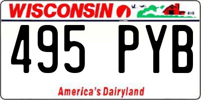 WI license plate 495PYB