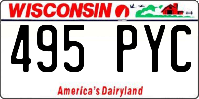 WI license plate 495PYC