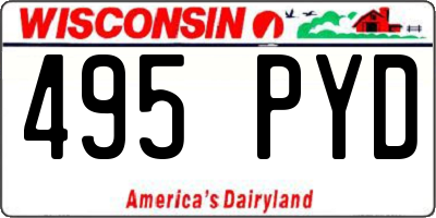 WI license plate 495PYD