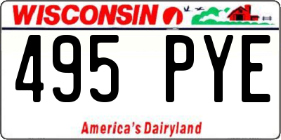 WI license plate 495PYE