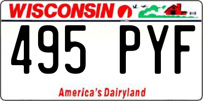 WI license plate 495PYF