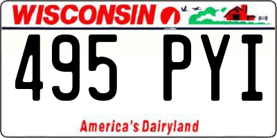 WI license plate 495PYI